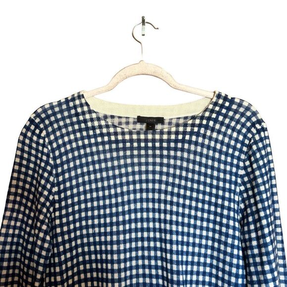 J Crew Sweater Womens Medium Multicolor Plaid Print Pullover Sweatshirt - Picture 2 of 7